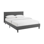 Anya Queen Upholstered Fabric Bed, Gray