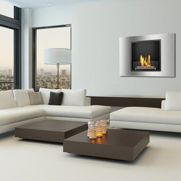 Wynn Stainless Steel Wall Mounted Ethanol Fireplace