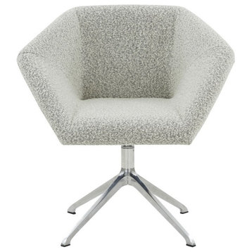Safavieh Couture Felix Boucle Swivel Desk Chair White / Black