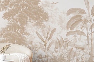 Jhurmut Tropical Theme Designer Wallpaper Sepia Color