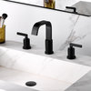 Luxier WSP04-T 2-Handle Widespread Bathroom Faucet with Drain, Matte Black