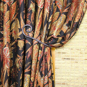 Iron tie back drapery