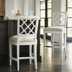 Ivory Key Customizable Newstead Counter Stool With Quatrefoil Splat Back - Products