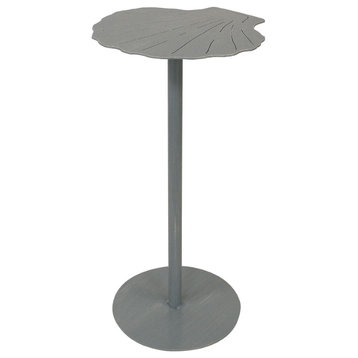 Weathered Atlantic Gray Drink Table With Shell Top