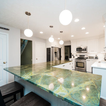 Transitional Kitchen Update With an L Shaped Island