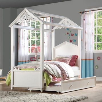 ACME Rapunzel Twin Bed in White