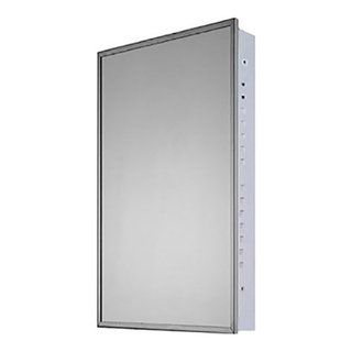 Ketcham Cabinets Builders Grade Series Surface Mounted Standard Medicine Cabinet Stainless Steel Framed 16x22