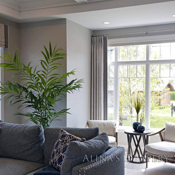 Bay City, MI, lake house drapes and cornices