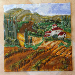 Tuscany view as a kitchen back splash - Tile