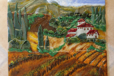 Tuscany view as a kitchen back splash