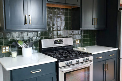 Inspiration for a timeless kitchen remodel in Birmingham with marble countertops