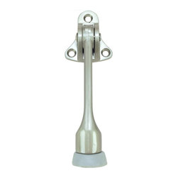 Designers Impressions - Satin Nickel Heavy Duty Kick Down Door Stop, 53805 - Door Stops