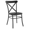Bowery Hill 30" Metal Dining Side Chair in Matte Black (Set of 2)