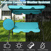 Wellfor 3 Seat Outdoor Patio Canopy Swing with Cushioned Steel Frame, Blue