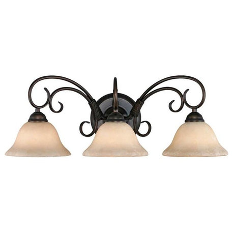 Golden Lighting Homestead 3-Light Bath Vanity, Rubbed Bronze