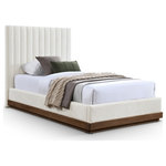 Meridian Furniture - Emmet Upholstered Bed, Cream, Twin, Chenille, Walnut Finish - Indulge in the allure of the Cream Chenille Fabric Emmet Twin Bed by Meridian Furniture. Its captivating design and luxurious Cream Chenille Fabric elevate any space with effortless elegance. Crafted with precision and durability in mind, this stunning piece becomes the focal point of gatherings, fostering moments of connection and warmth. Embrace sophistication and style with the Emmet Twin Bed, a testament to exquisite taste and timeless beauty.