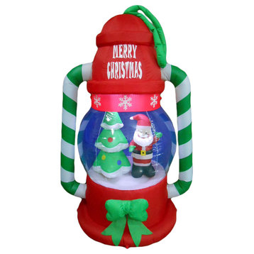 Christmas Lantern With Santa Claus and Christmas Tree, 6'