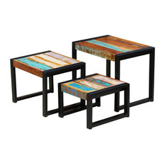 vidaXL 3-Piece Nesting Table Solid Reclaimed Wood