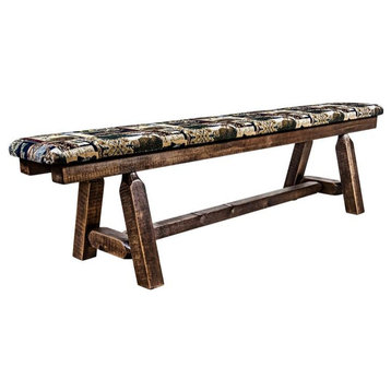 Montana Woodworks Homestead 6ft Handcrafted Wood Plank Style Bench in Brown