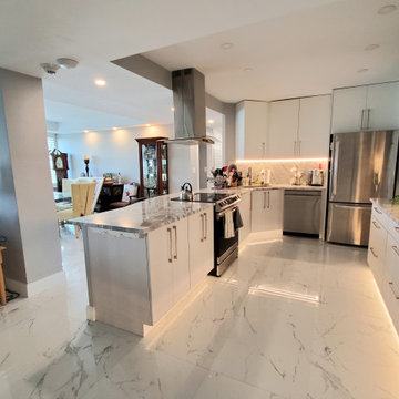 Contemporary Kitchen Remodel Done in a Pearl Color