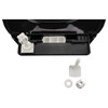 Black Elongated Toilet Seat with Non Slip Oval Seat Bumpers and Adjustable Hinge