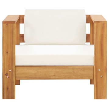 Vidaxl Patio Chair With Cushion Cream Solid Acacia Wood