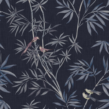 Bamboo Chinoiserie Peel and Stick Wallpaper, Nightfall
