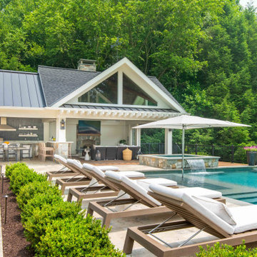 Infinity Pool and Pool House in Great Falls