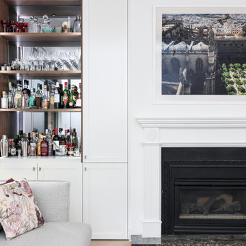 White Shaker Cabinets with Home Bar