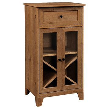20" One-Drawer One-Door Wood Bar Cabinet - English Oak