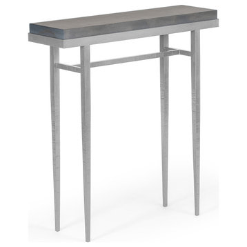 Wick 30" Console Table, Vintage Platinum Finish, Maple Grey Accents