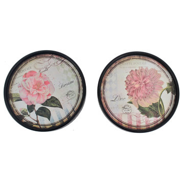 9" x 9" Multi-Color Rustic Flower Plate Painting Set