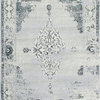 Traditional Faded Abstract Rug, Light Gray, 7'10"x11'