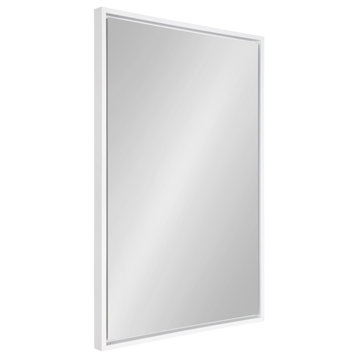 Evans Framed Floating Wall Mirror, White 24x36