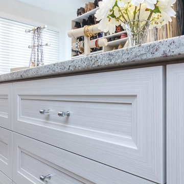 Granite Top on Island in Beveled Shaker style in White Chocolate