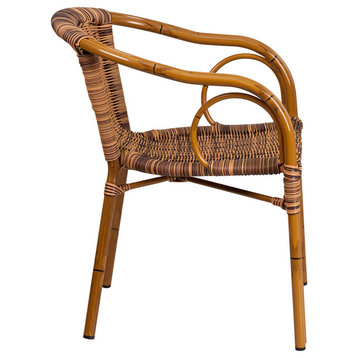 Cadiz Series Burning Brown Rattan Patio Chair