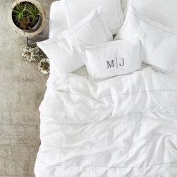 Calvin Monogram/Linen Cushion - Decorative Pillows
