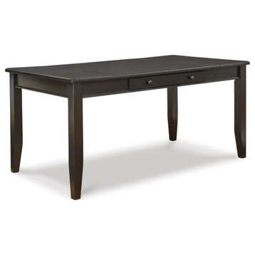 Ashley Furniture Ambenrock Wood Dining Room Table with Storage in Dark Brown