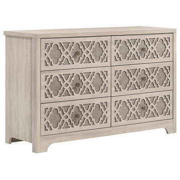 Cosona Home Azienda 6-Drawer Engineered Wood Dresser in Dusty Gray/Oak