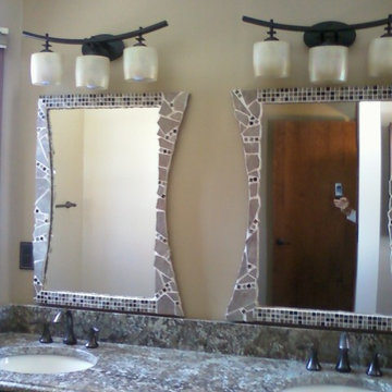 Master bath-mirror opposite shapes
