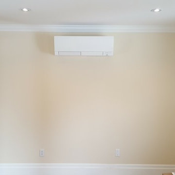 New Ductless Heat Pump installation with beige lineset cover