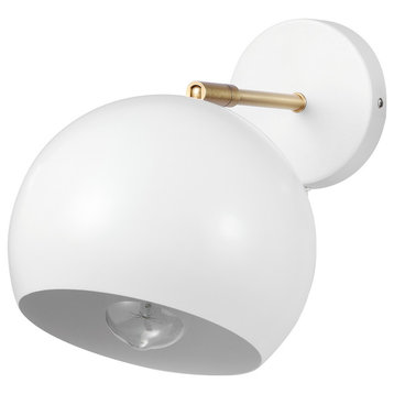 Molly 1-Light Matte White Plug-In or Hardwire Wall Sconce