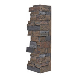 142-36-BRIGHTON WIDE STACKED STONE CORNER 36"H X 11"W X 1 1/4"D - Wall Panels