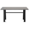 Amisco Cheston 60" Dining Table, Concrete Tfl / Black Metal