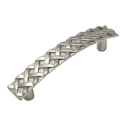 Cosmas - Cosmas 7066SN Satin Nickel Braided Cabinet Pull, 3-3/4" Hole Centers, Set of 5 - Cabinet And Drawer Handle Pulls