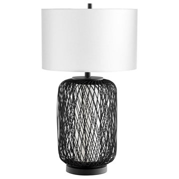 Nexus Table Lamp, 2-Light, Pewter, Iron, Bamboo, 28.75"H (10550 MDTEX)