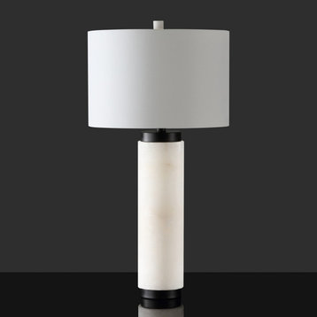 Safavieh Sydni Alabaster Pillar Table Lamp White/Bronze