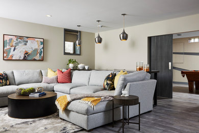 Family room - transitional family room idea in Minneapolis