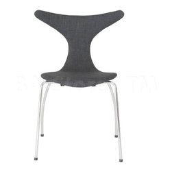 Frida Dark Gray Fabric/Chrome Side Chair (Set of 4) - Dining Chairs