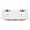Modero Vanity Combo With Cala White Top, Brushed Oak, 60", Double Sink